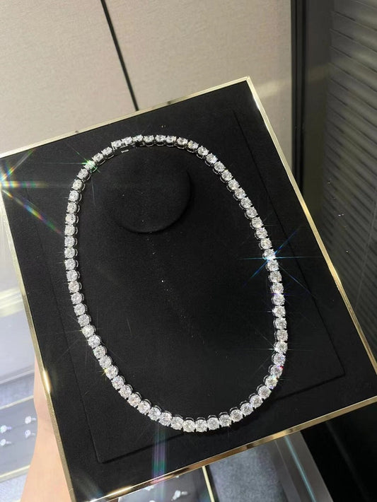 Ruif Customize 16 Inches 18k Gold 1ct Round Cut Lab Grown Diamond Tennis Necklace for Women Sparkling Full Diamond Luxury Jewelry