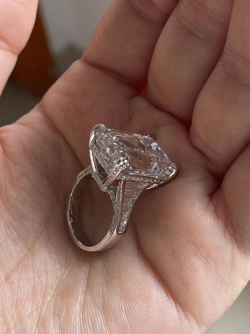 Ruif Custom Make 18k Gold Luxury 20ct F VS1 Emerald Cut Lab Grown Diamons Rings for Women Wedding Rings