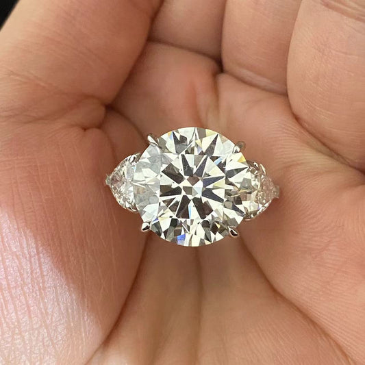 Ruif Customized 18k White Gold 11ct Round Cut Lab Grown Diamond for Women Wedding Jewelry