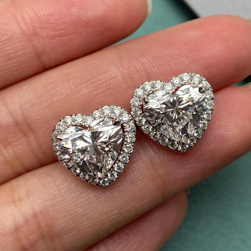Primiana 2025 New Classic Style 14K Heart Shape 2.7ct Each Diamond IGI Certificate Earrings Girlfriend Gift
