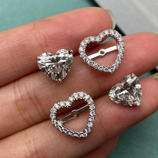 Primiana 2025 New Classic Style 14K Heart Shape 2.7ct Each Diamond IGI Certificate Earrings Girlfriend Gift