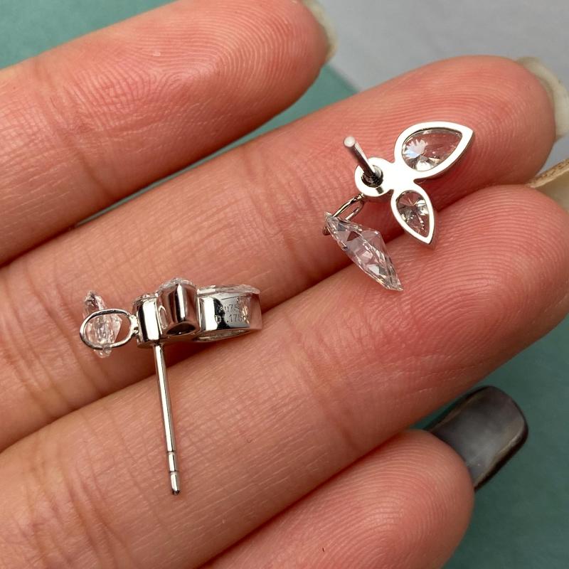 Primiana 2025 Hot Sale Special Design 18K Pear Shape Earrings Perforation Lab Diamond Girlfriend Gift