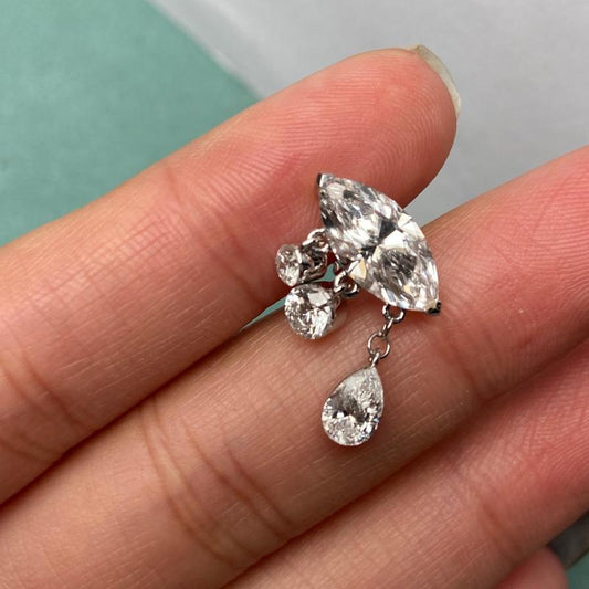 Primiana 2025 Hot Sale 18K 1.5ct Marquise Shape Single grain Earrings With IGI Certificate Lab Diamond Girlfriend Gift