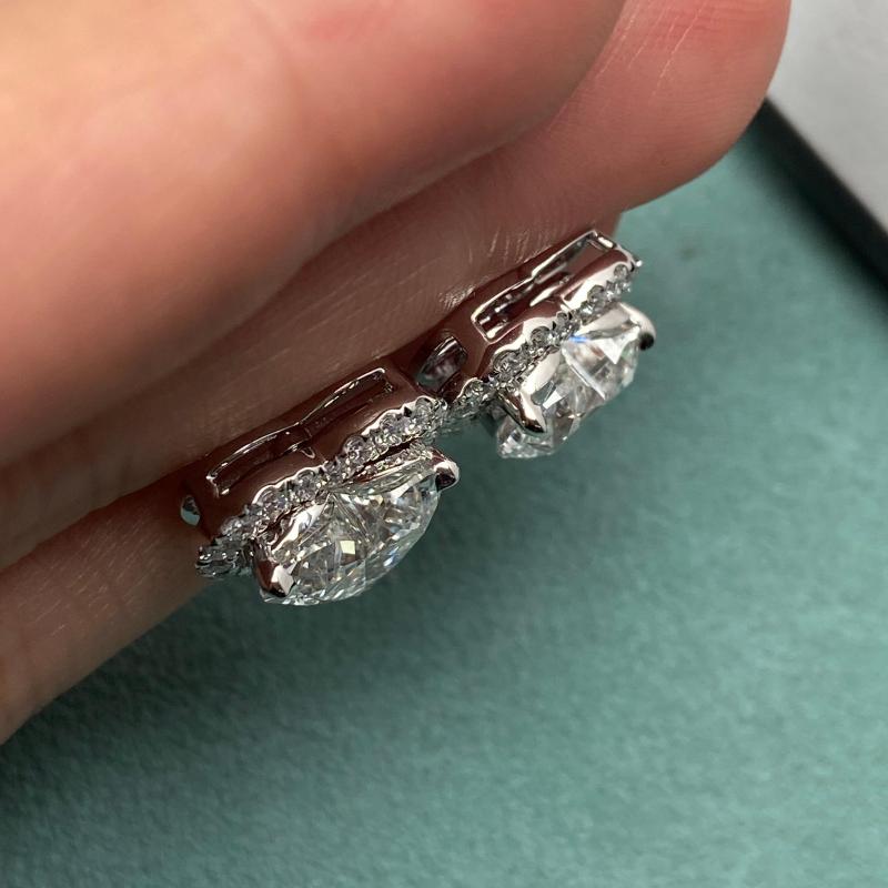 Primiana 2025 New Classic Style 14K Heart Shape 2.7ct Each Diamond IGI Certificate Earrings Girlfriend Gift