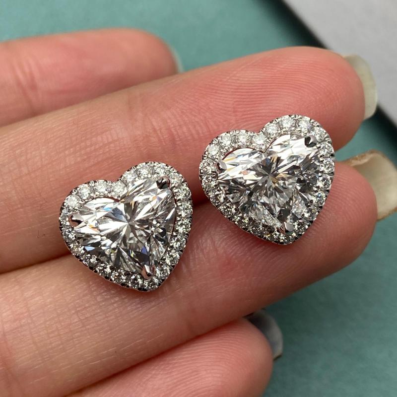 Primiana 2025 New Classic Style 14K Heart Shape 2.7ct Each Diamond IGI Certificate Earrings Girlfriend Gift