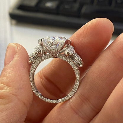 Ruif Customize 18k Gold about 7ct E VS1 Oval Lab Grown Diamond Rings for Women Wedding