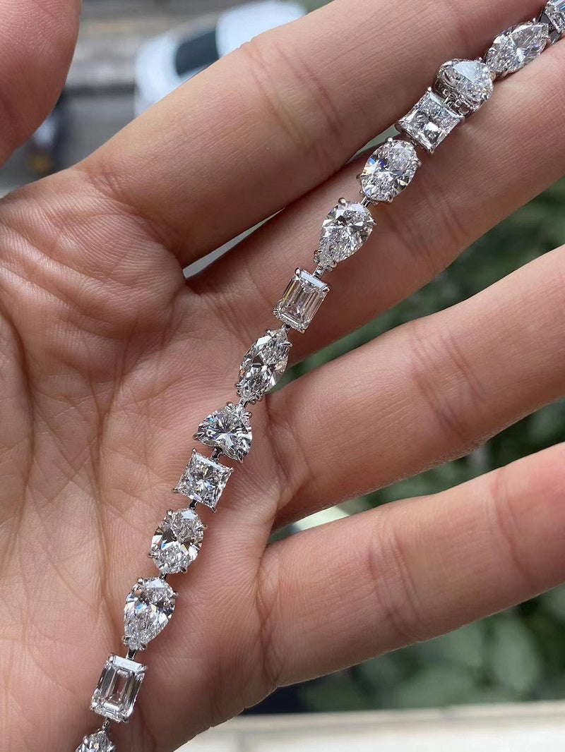 Ruif Customize 18k Gold about 1ct Each Different Lab Grown Diamond Tennis Bralcelt for Women Bridal wedding Jewelry Gift