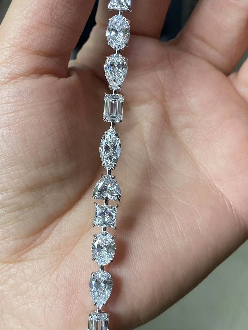 Ruif Customize 18k Gold about 1ct Each Different Lab Grown Diamond Tennis Bralcelt for Women Bridal wedding Jewelry Gift